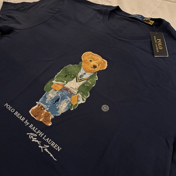 Ralph Lauren Polo Bear Jersey T-Shirt | Men’s XLT (Big & Tall) | New | Navy Blue - Picture 2 of 5